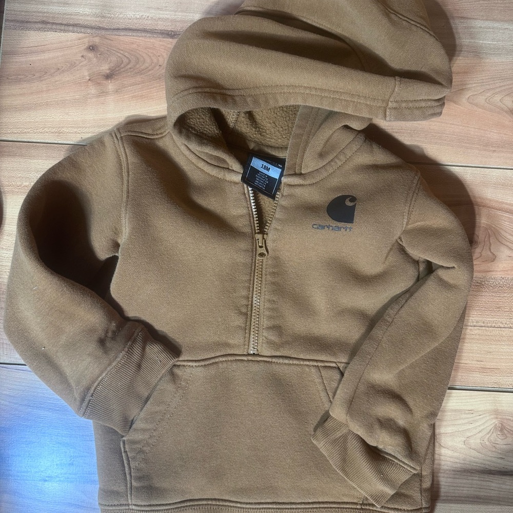 Carhartt Kids Brown Half-Zip Hoodie